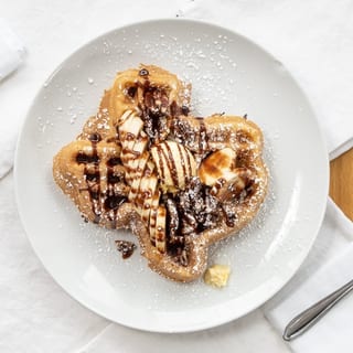Banana Pecan Waffles